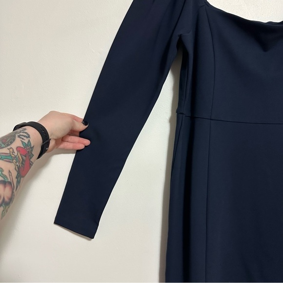 Boden Square Neck Long Sleeve Mini Dress in Navy - Picture 5 of 8